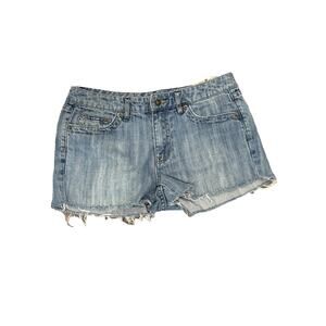 Tommy Hilfiger Jeans Shorts Womens Size 6 Blue Denim 5-Pocket Design Frayed Hem